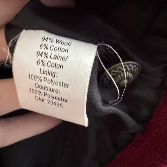 Icelandic Design Red Fair Isle Wool Button Front Cardigan Sweater Size Medium - Picture 6 of 7